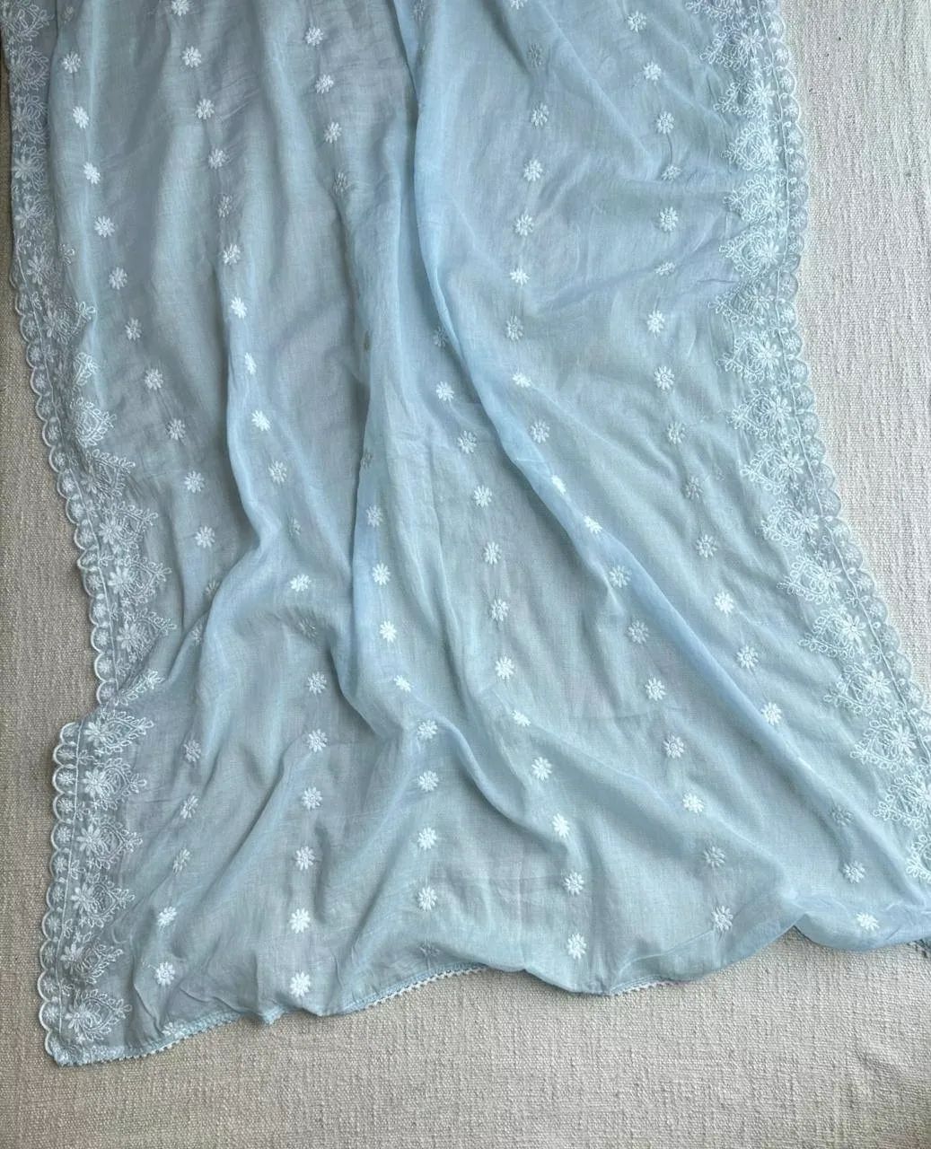 Azure Lace | All-Over Chikankari