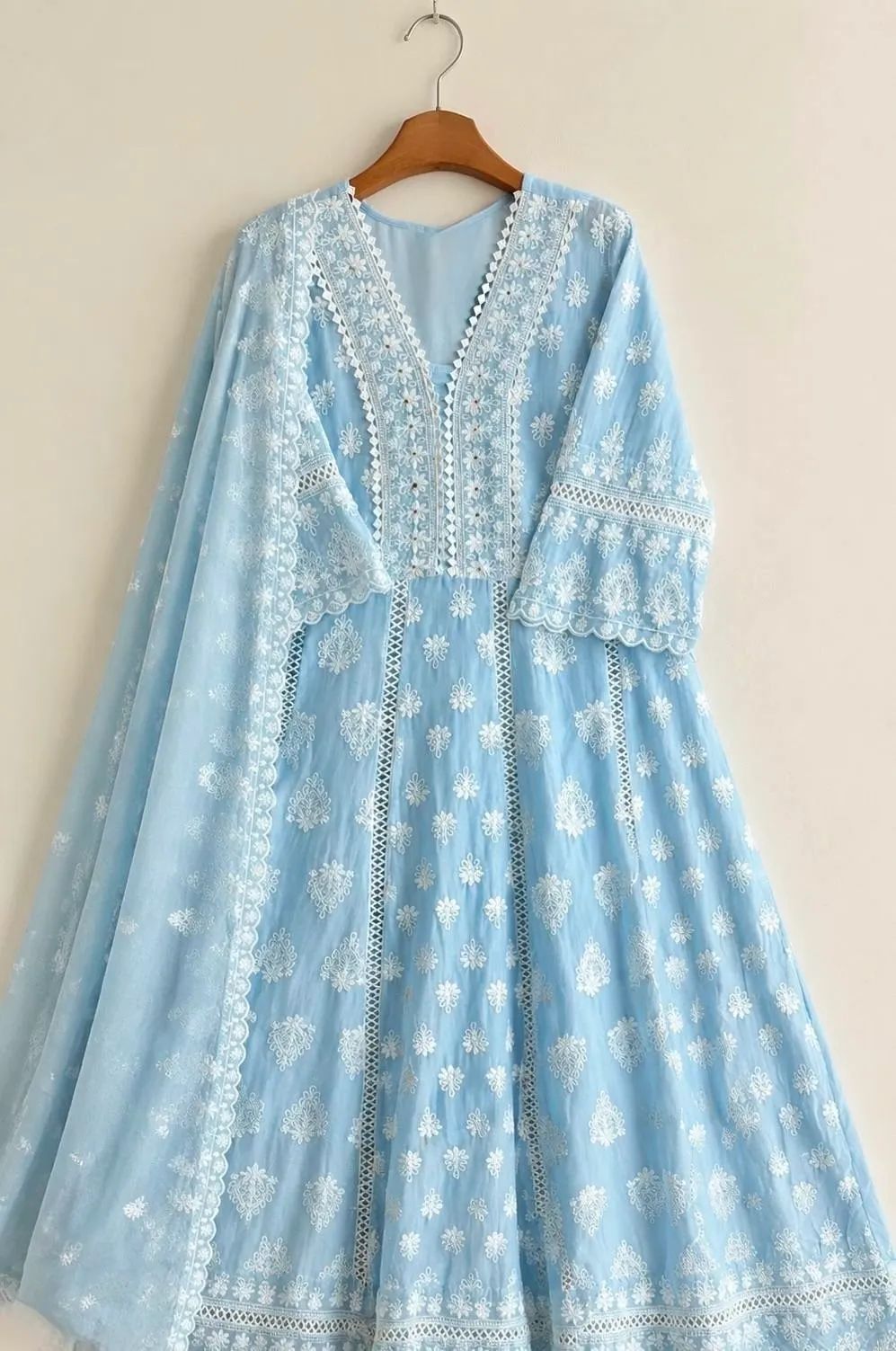 Azure Lace | All-Over Chikankari