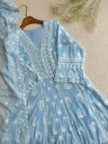 Azure Lace | All-Over Chikankari