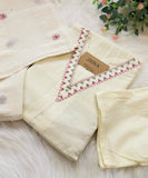 ✨ Pure Cotton V-Neck Embroidered Kurti Set ✨