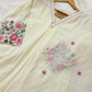 ✨ Pure Cotton V-Neck Embroidered Kurti Set ✨